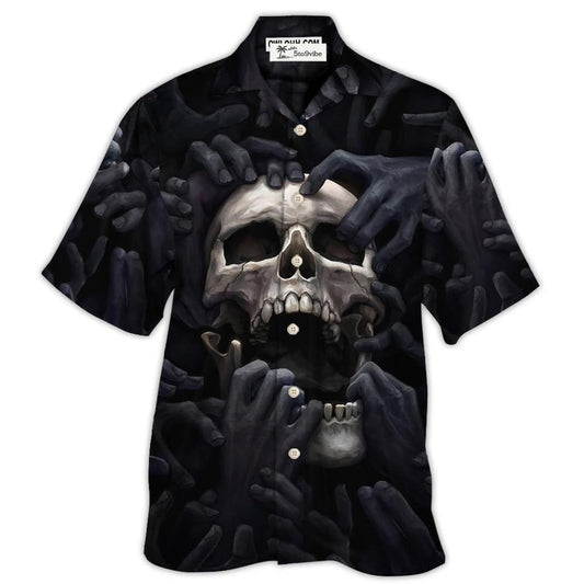 Hawaiian Shirt / Adults / S Skull Dark Screaming Hell's Hand - Hawaiian Shirt 