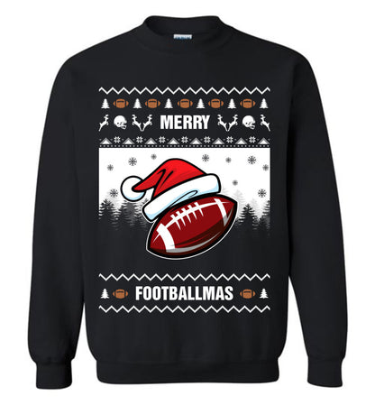 Merry Footballmas For Team Ugly Christmas Sweater Mens - Funny Ugly Christmas Sweater