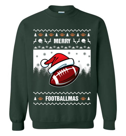 Merry Footballmas For Team Ugly Christmas Sweater Mens - Funny Ugly Christmas Sweater