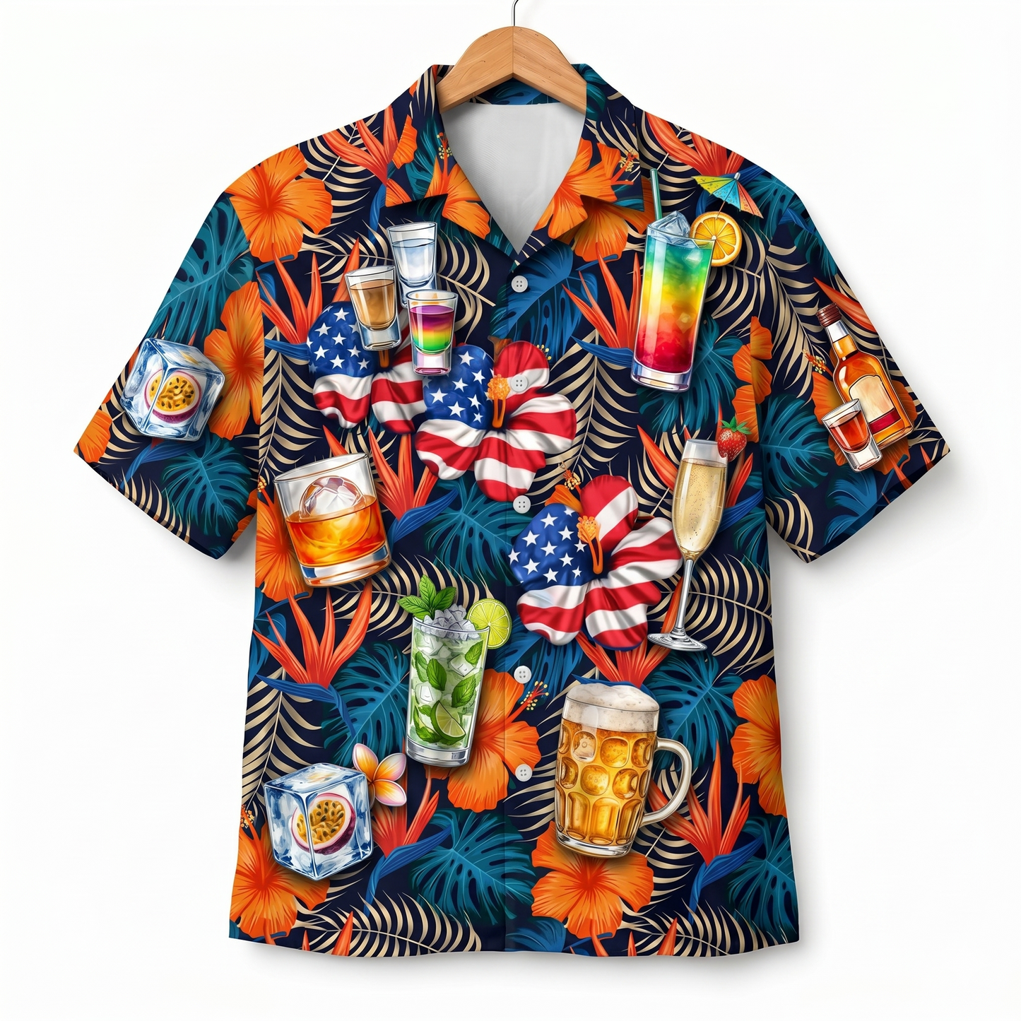 Party Drink America 4th July 250 Years Anniversary Premium Unisex Hawaiian Shirt For Men and Women
