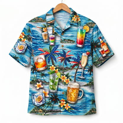 Party Drink America 4th July 250 Years Anniversary Premium Unisex Hawaiian Shirt For Men and Women