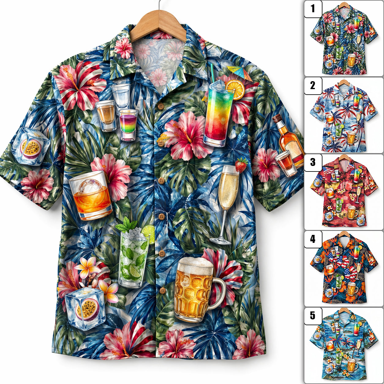 Party Drink America 4th July 250 Years Anniversary Premium Unisex Hawaiian Shirt For Men and Women