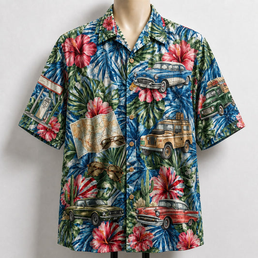 Road Trip Car America 4th July 250 Years Anniversary Premium Unisex Hawaiian Shirt For Men and Women