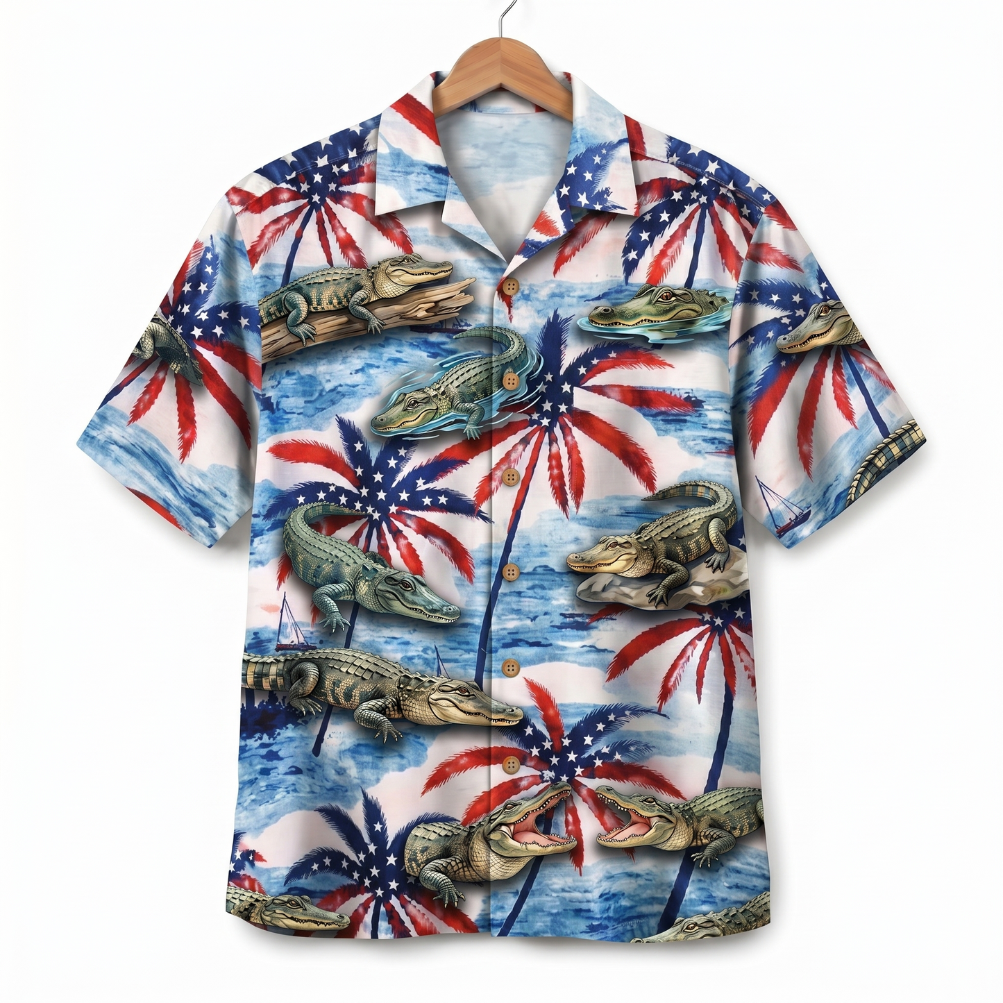 Alligator America 4th July 250 Years Anniversary Premium Unisex Hawaiian Shirt For Men and Women