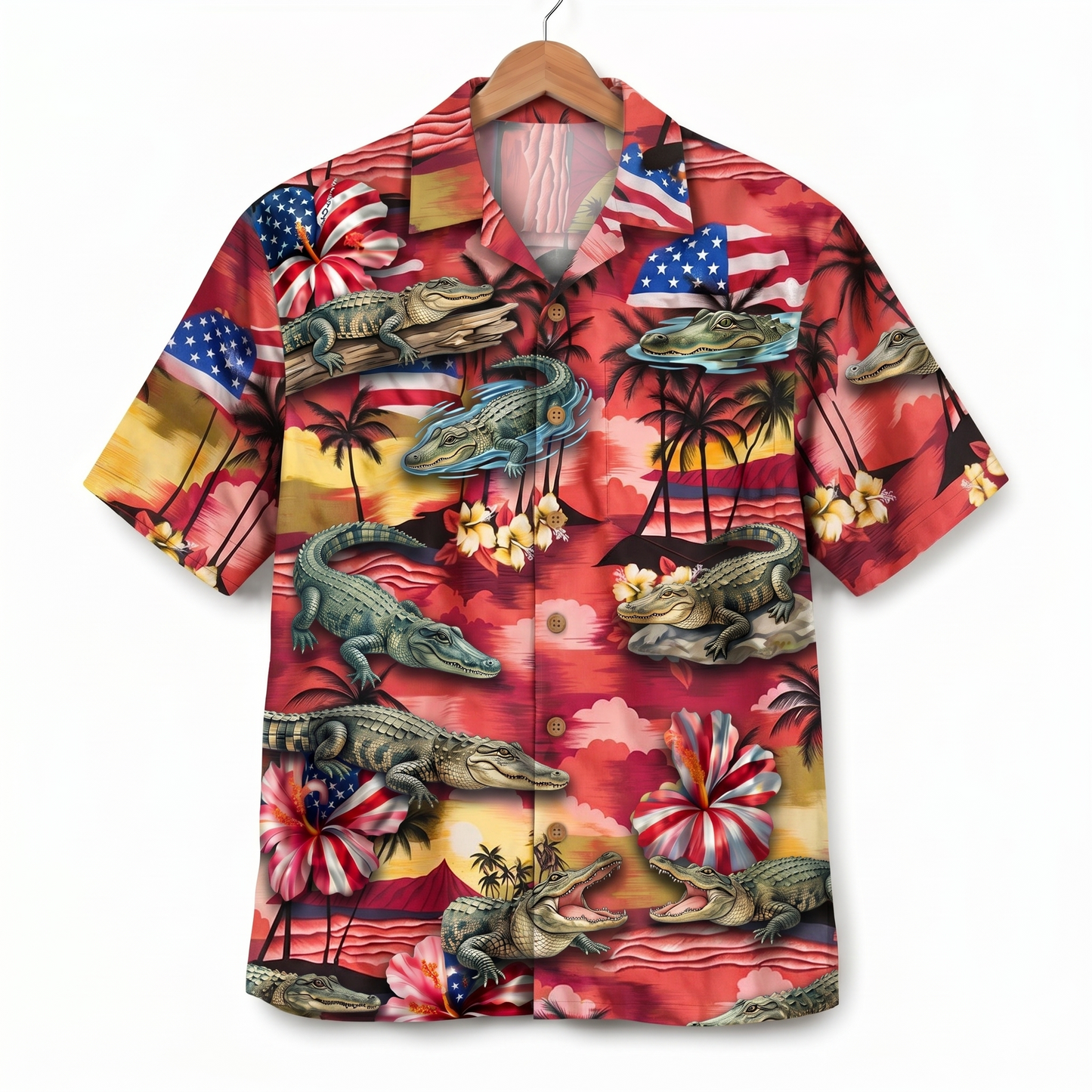 Alligator America 4th July 250 Years Anniversary Premium Unisex Hawaiian Shirt For Men and Women