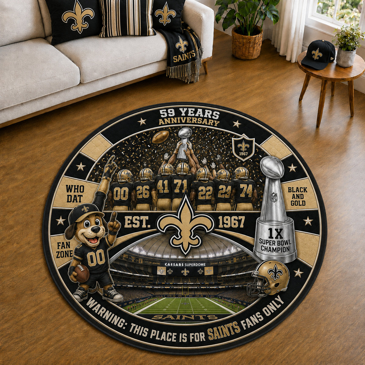 All Football Teams Custom Print Premium Round Mat Washable – Personalized Round Mat