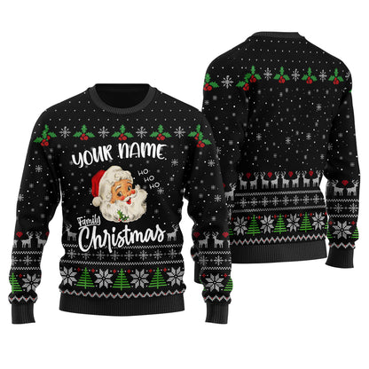 Custom Matching Family Christmas Sweater Black - Funny Ugly Christmas Sweater
