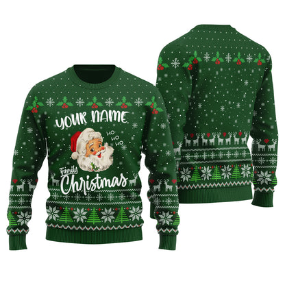 Custom Matching Family Christmas Sweater Forest Green - Funny Ugly Christmas Sweater