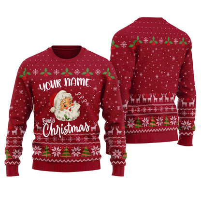 Custom Matching Family Christmas Sweater Cardinal Red - Funny Ugly Christmas Sweater