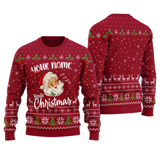 Custom Matching Family Christmas Sweater Cardinal Red - Funny Ugly Christmas Sweater
