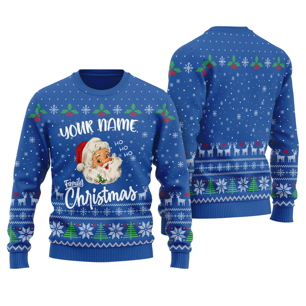 Custom Matching Family Christmas Sweater Royal - Funny Ugly Christmas Sweater