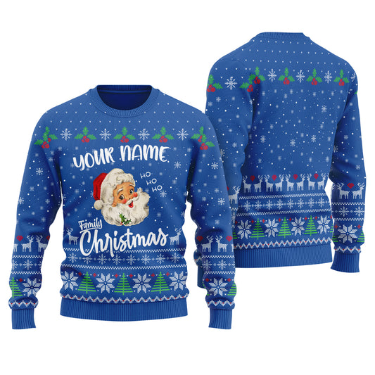 Custom Matching Family Christmas Sweater Royal - Funny Ugly Christmas Sweater