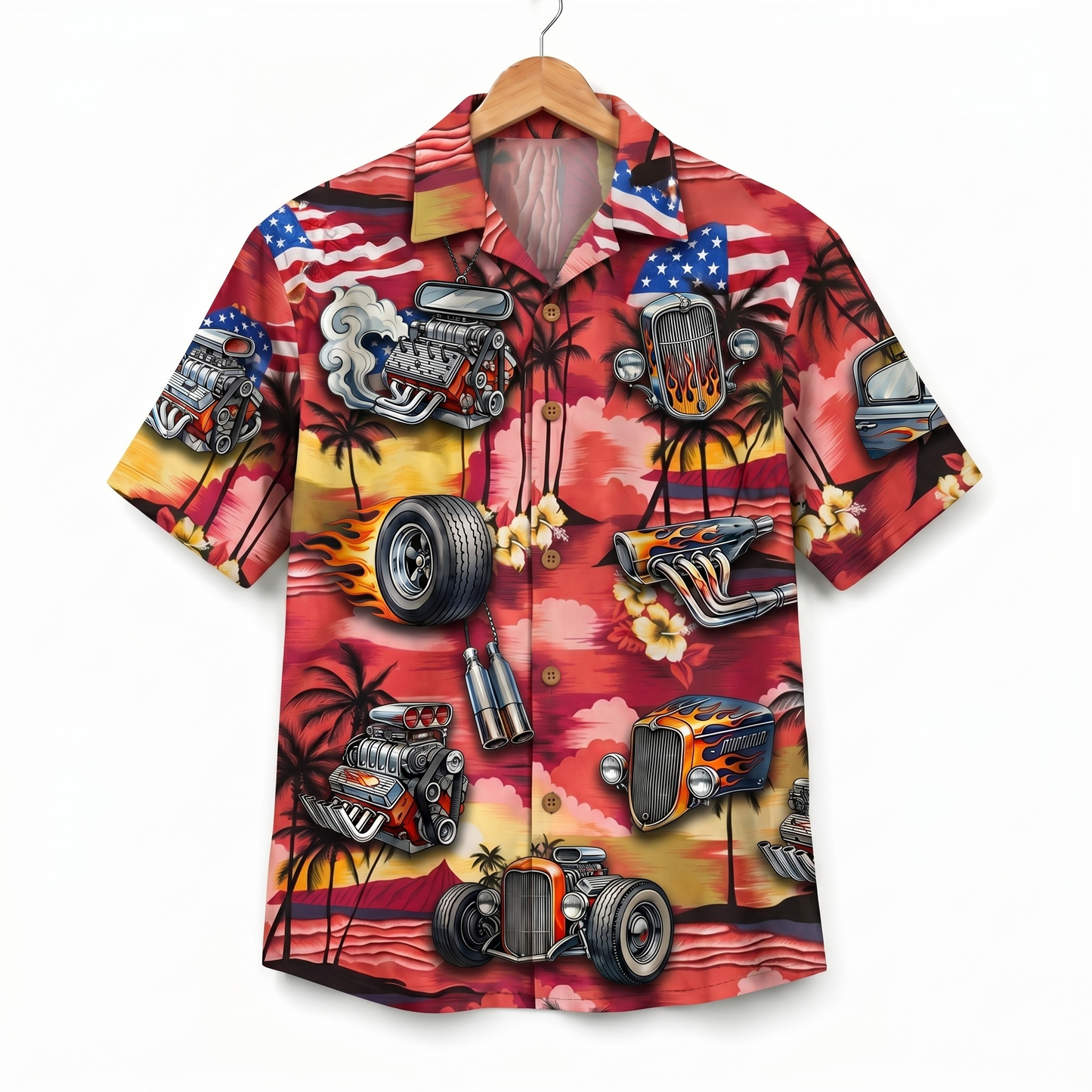 Hot Rod America 4th July 250 Years Anniversary Premium Unisex Hawaiian Shirt For Men and Women