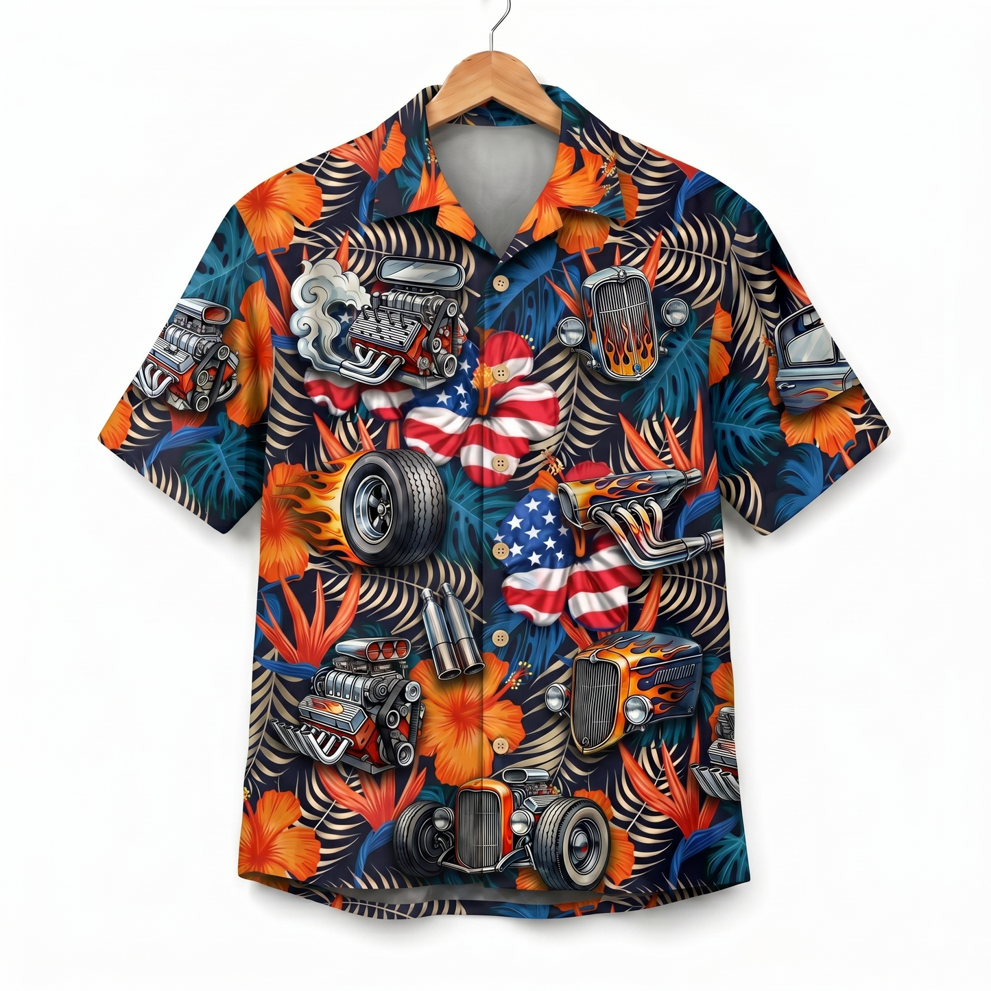 Hot Rod America 4th July 250 Years Anniversary Premium Unisex Hawaiian Shirt For Men and Women