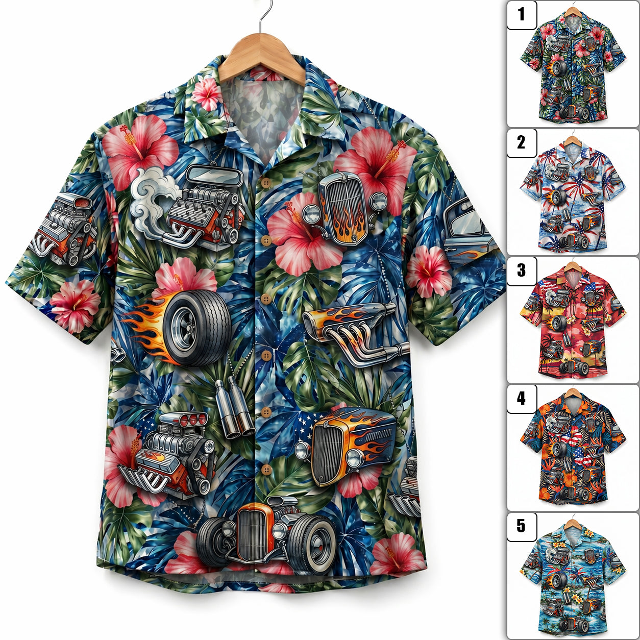 Hot Rod America 4th July 250 Years Anniversary Premium Unisex Hawaiian Shirt For Men and Women