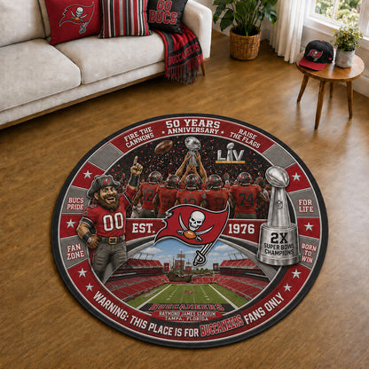 All Football Teams Custom Print Premium Round Mat Washable – Personalized Round Mat