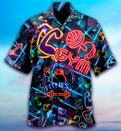 Gym Love Fitness Neon Style - Hawaiian Shirt 