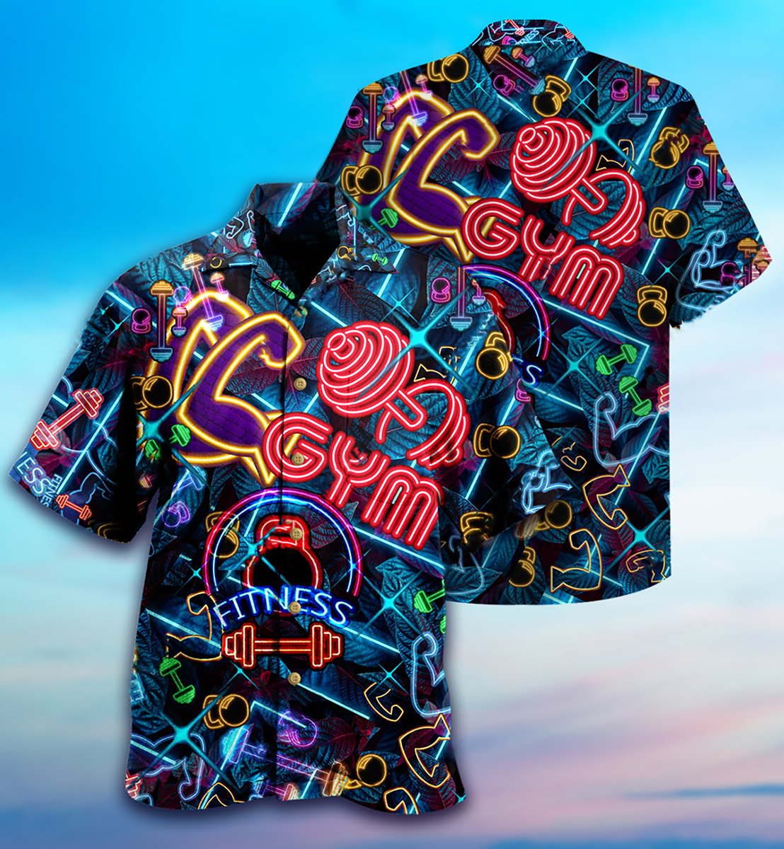 Gym Love Fitness Neon Style - Hawaiian Shirt 