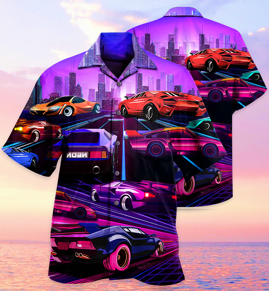 Car Modern Purple - Hawaiian Shirt 