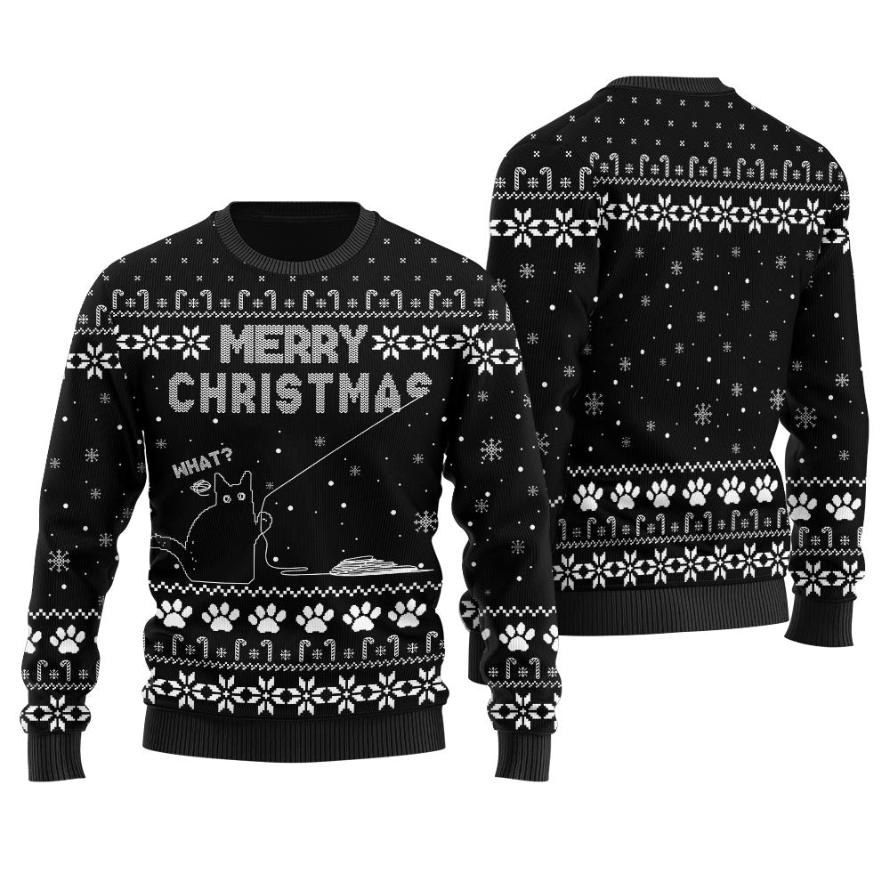 Funny Black Cat Christmas Sweater