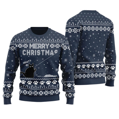 Funny Black Cat Christmas Sweater