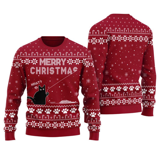 Naughty Black Cat Womens Ugly Sweater