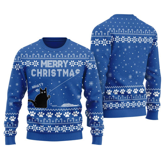 Funny Black Cat Christmas Sweater