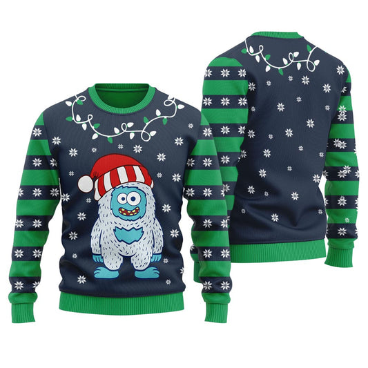 Naughty Yeti Mens Ugly Christmas Sweater
