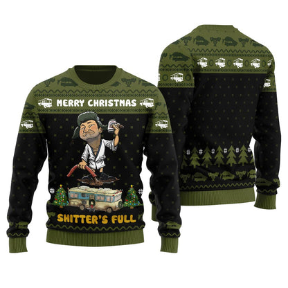 Cool Shitters Full Christmas Sweater Women Black