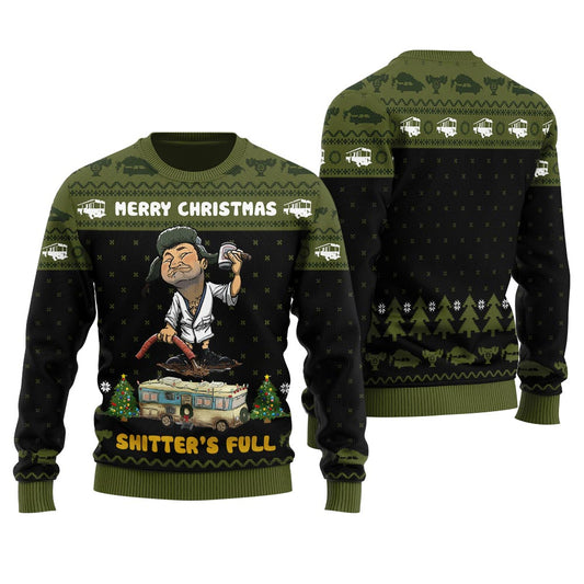 Cool Shitters Full Christmas Sweater Women Black