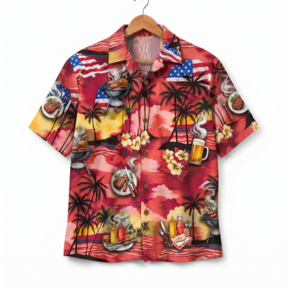 Backyard BBQ America 4th July 250 Years Anniversary Premium Unisex Hawaiian Shirt For Men and Women
