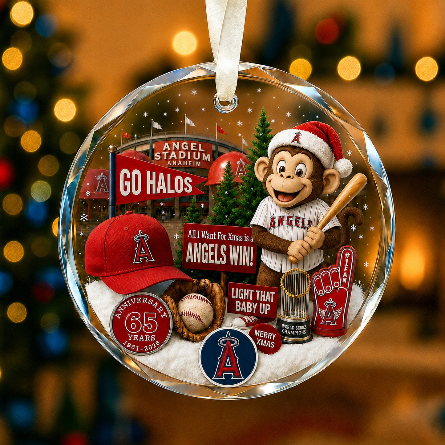 All Baseball Teams Christmas Glass Ornament  With Red Gift Box | 5to9vibe