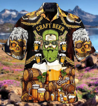 Beer Skull Craft Beer - Hawaiian Shirt 