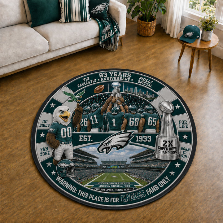 All Football Teams Custom Print Premium Round Mat Washable – Personalized Round Mat
