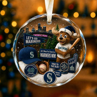 All Baseball Teams Christmas Glass Ornament  With Red Gift Box | 5to9vibe