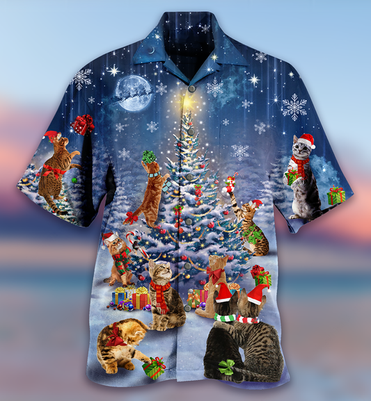 Christmas Cat Love Merry Christmas - Hawaiian Shirt 