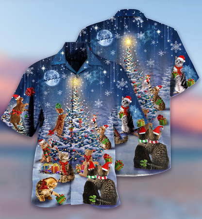 Christmas Cat Love Merry Christmas - Hawaiian Shirt 