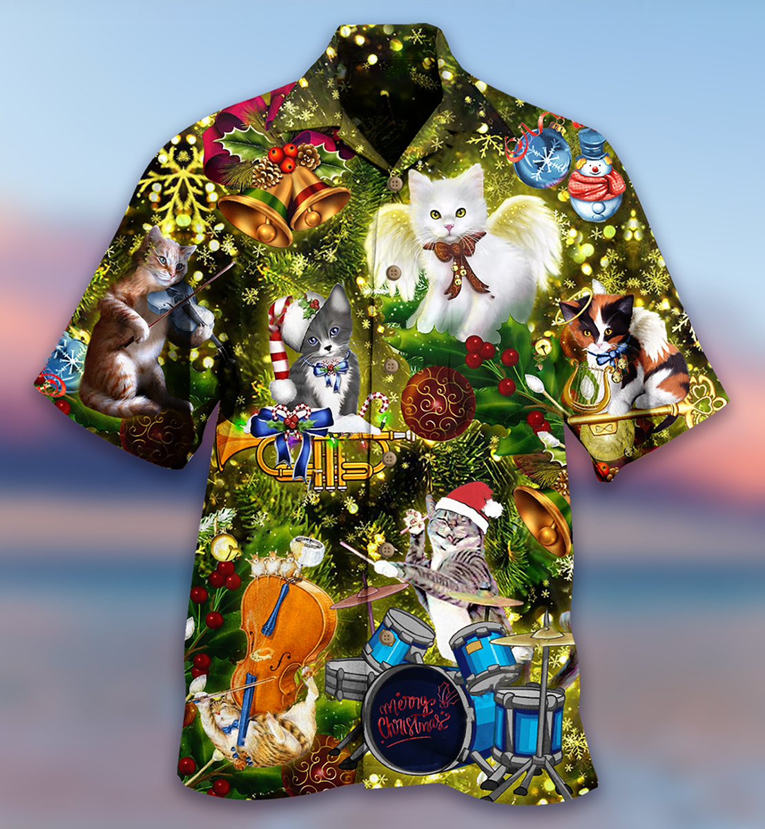Cat Christmas Angel - Hawaiian Shirt 