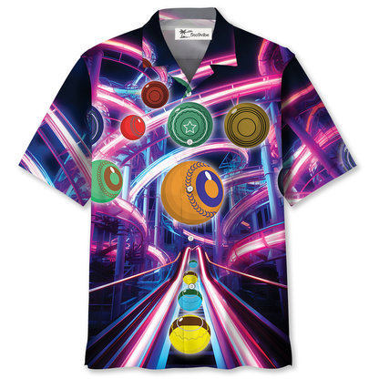 Neon Roller Coaster Lawn Bowl Hawaiian Shirt