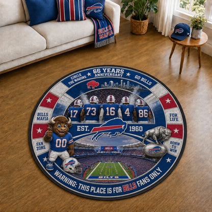 All Football Teams Custom Print Premium Round Mat Washable – Personalized Round Mat