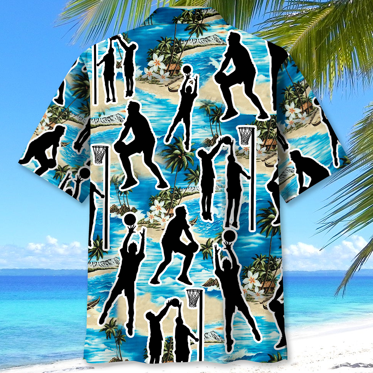 Blue Netball Beach Hawaiian Shirt