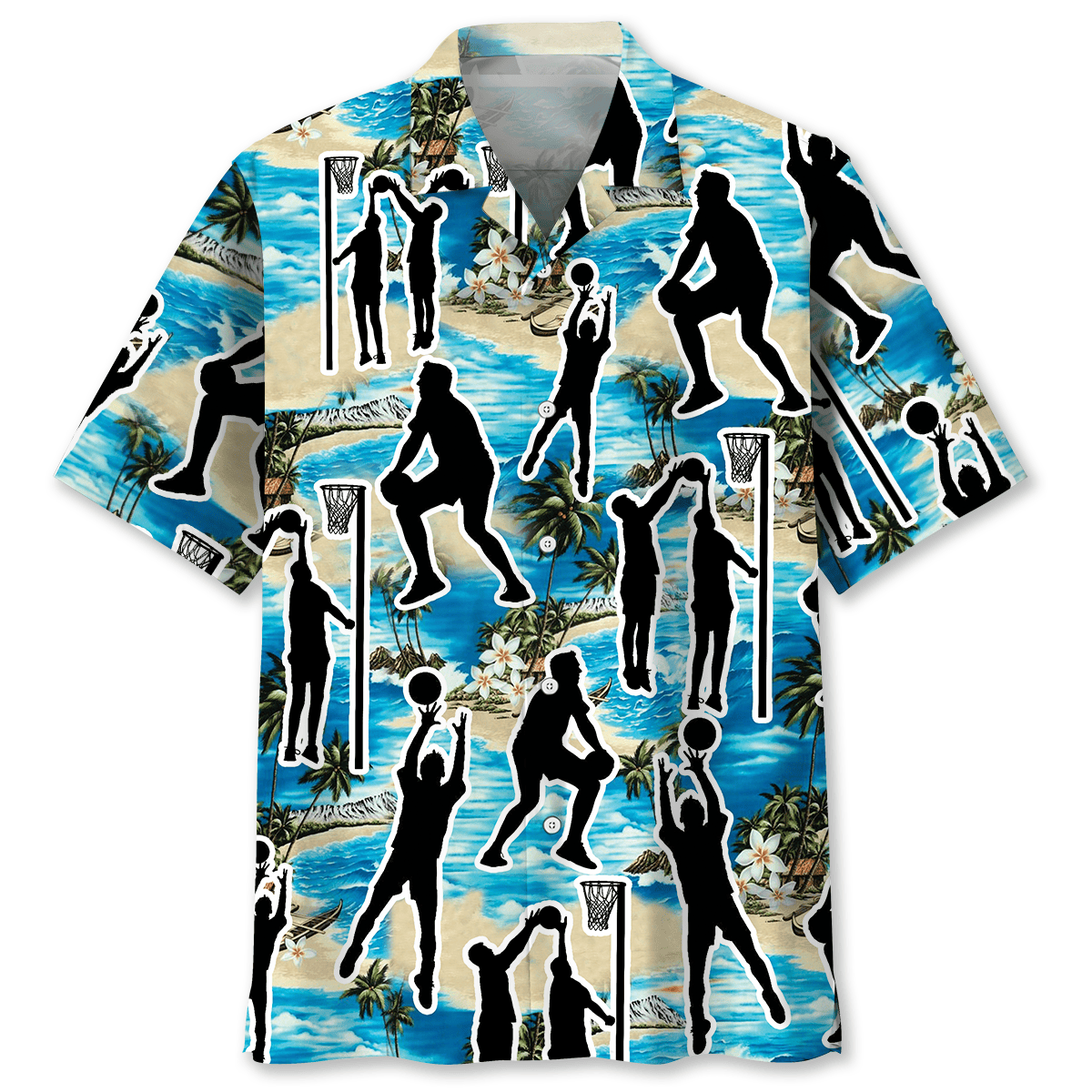 Blue Netball Beach Hawaiian Shirt