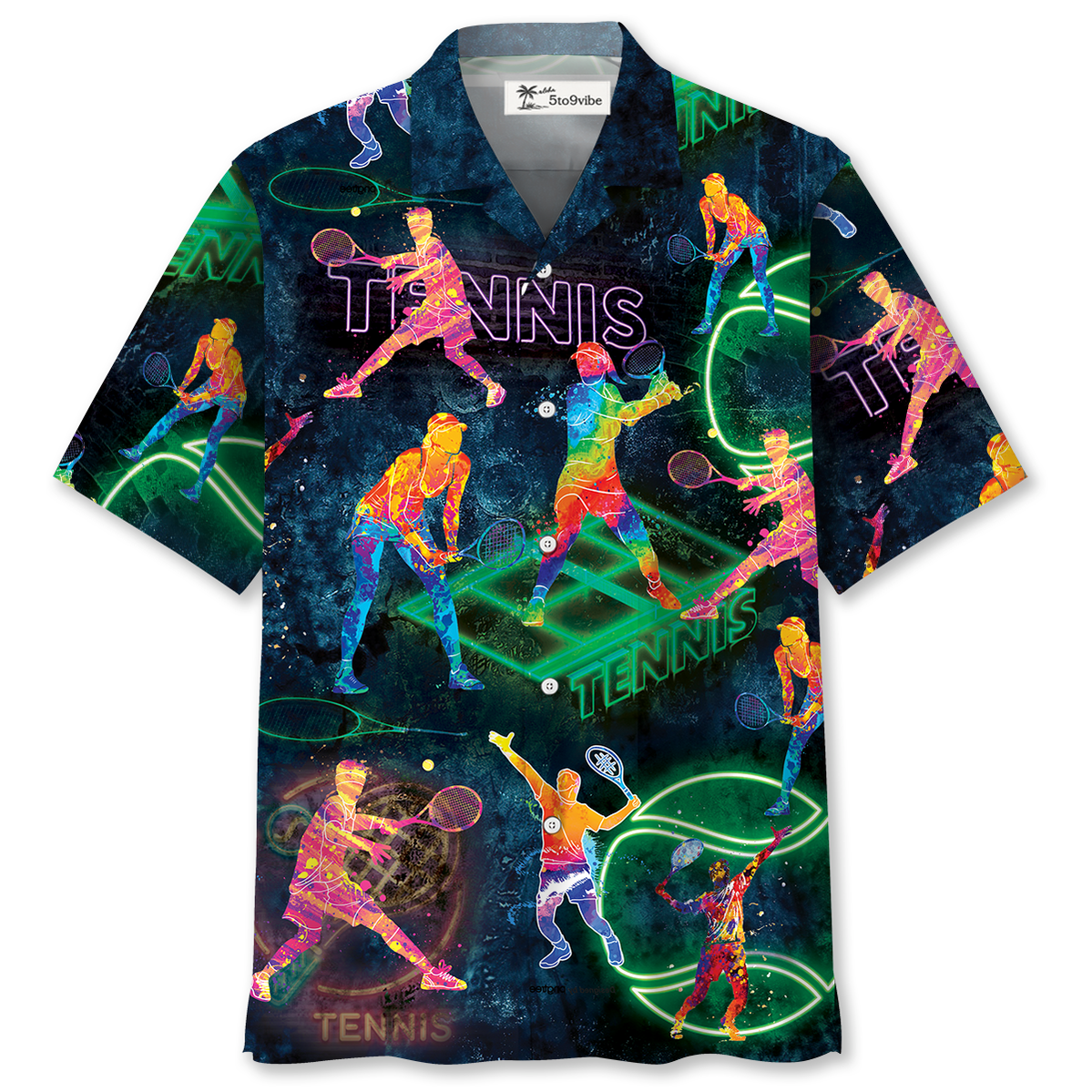 Neon Blue Tennis Hawaiian Shirt