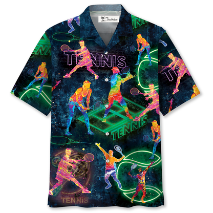 Neon Blue Tennis Hawaiian Shirt
