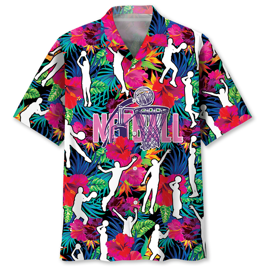Colorful Netball Tropical Hawaiian Shirt