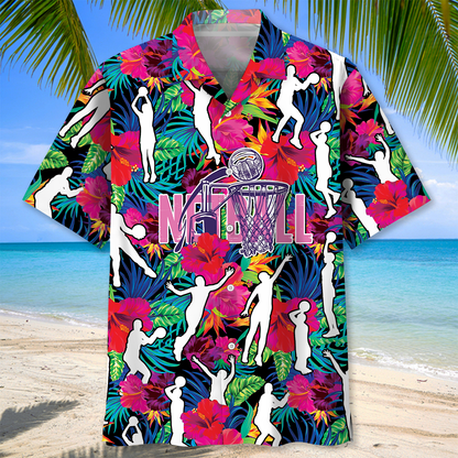 Colorful Netball Tropical Hawaiian Shirt
