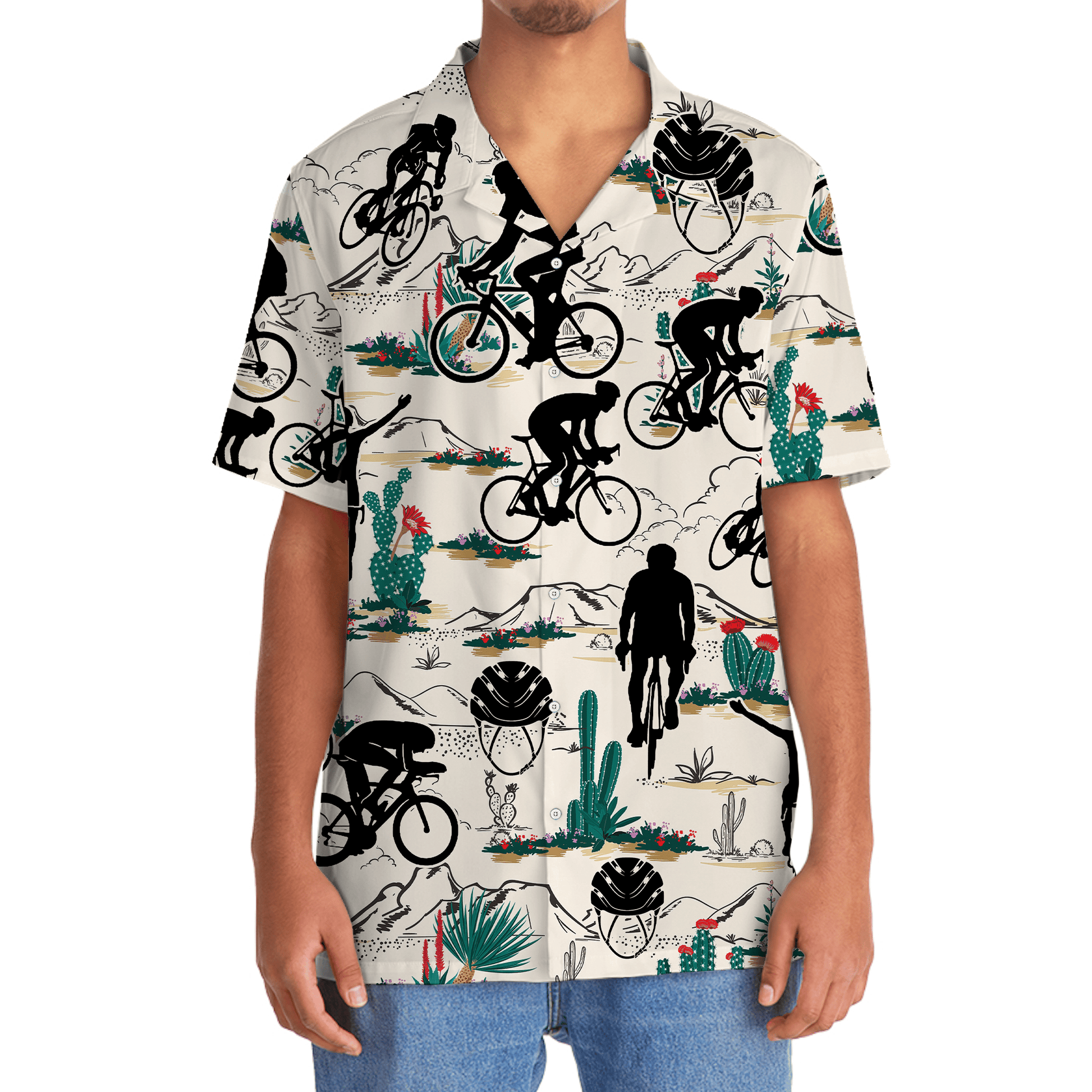 Desert Gravel Cycling Hawaiian Shirt