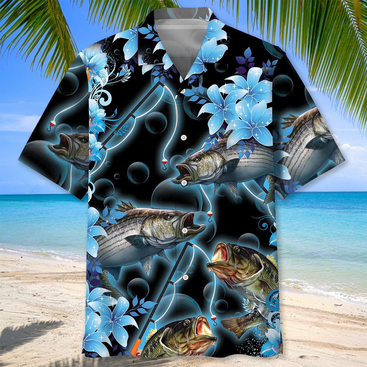 Blue Light Fishing Hawaiian Shirt