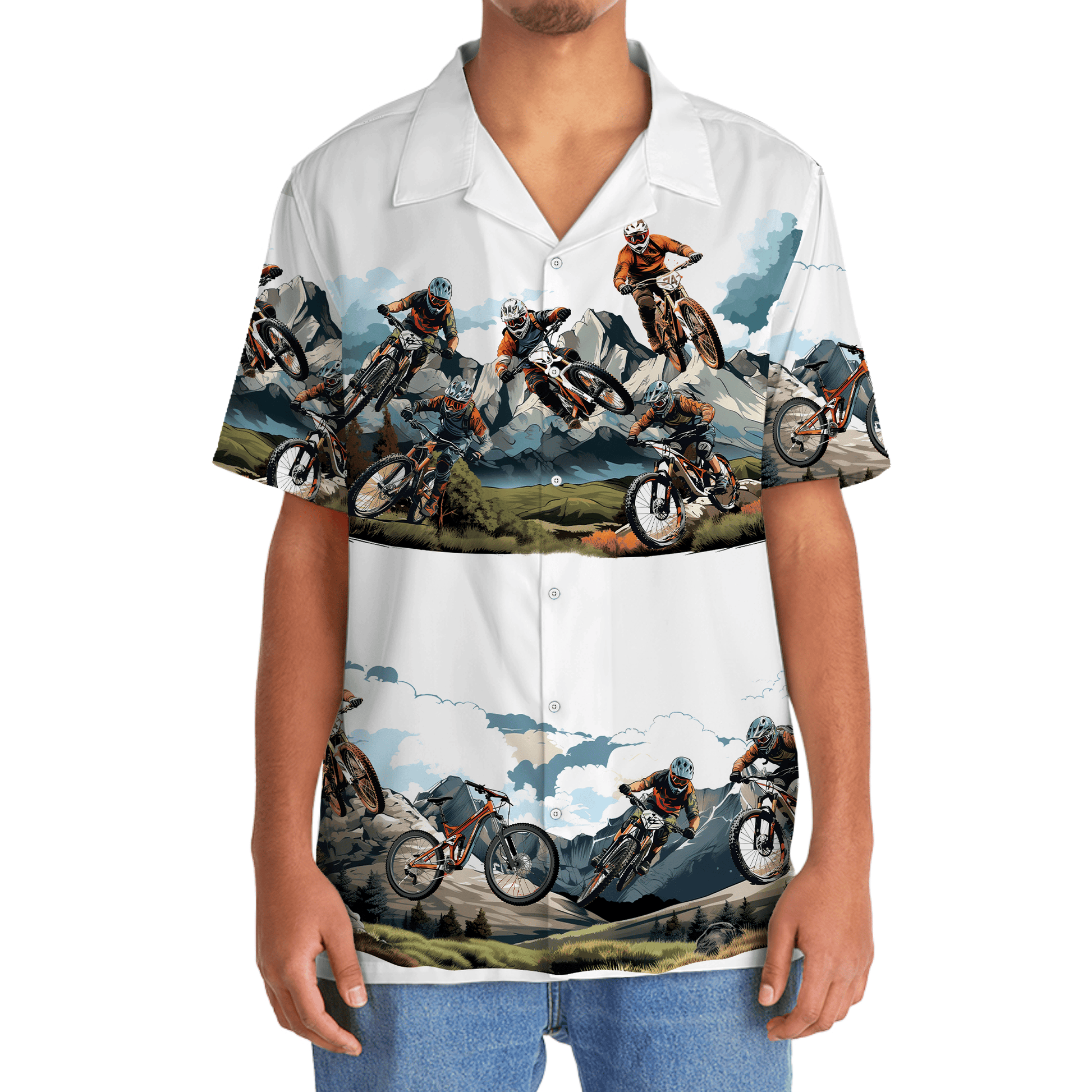 Colorado Mountain Bike Hawaiian Shirt