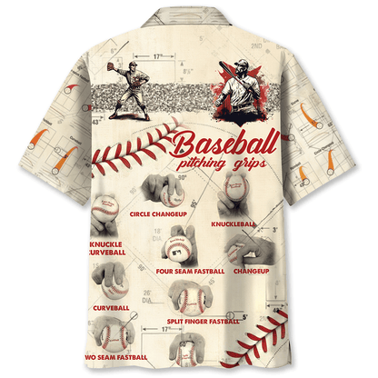 Baseball Pitching Grips Hawaiian Shirt